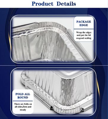 খাদ্য প্যাকেজিংয়ের জন্য তাপ প্রতিরোধী পরিবেশ-বান্ধব কাস্টমাইজযোগ্য অ্যালুমিনিয়াম ফয়েল লাঞ্চ বক্স এবং ফুড কন্টেইনার