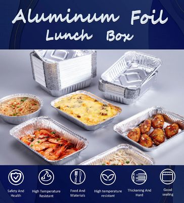 Customized Service Food-Grade Aluminum Foil Lunch Box with Uniform Thickness and High Low Temperature Resistance