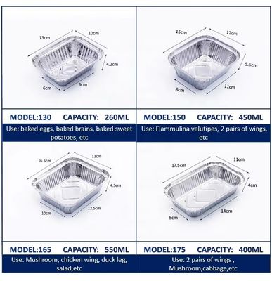 পিইটি ঢাকনা সহ ফুড গ্রেড অ্যালুমিনিয়াম ফয়েল লাঞ্চ বক্স
