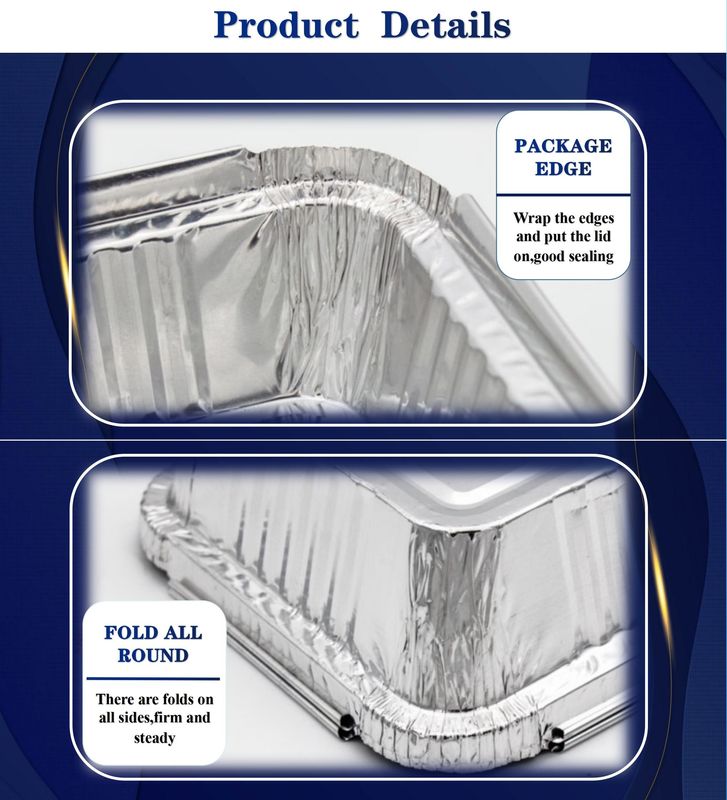 খাদ্য সংরক্ষণের জন্য তাপ প্রতিরোধী এবং স্বাস্থ্যকর অ্যালুমিনিয়াম ফয়েল খাদ্য পাত্রে