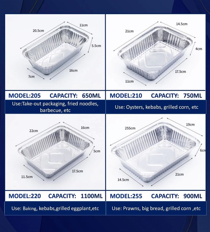 খাদ্য-গ্রেড কাস্টমাইজযোগ্য পার্টিশনেবল অ্যালুমিনিয়াম ফয়েল লাঞ্চ বক্স
