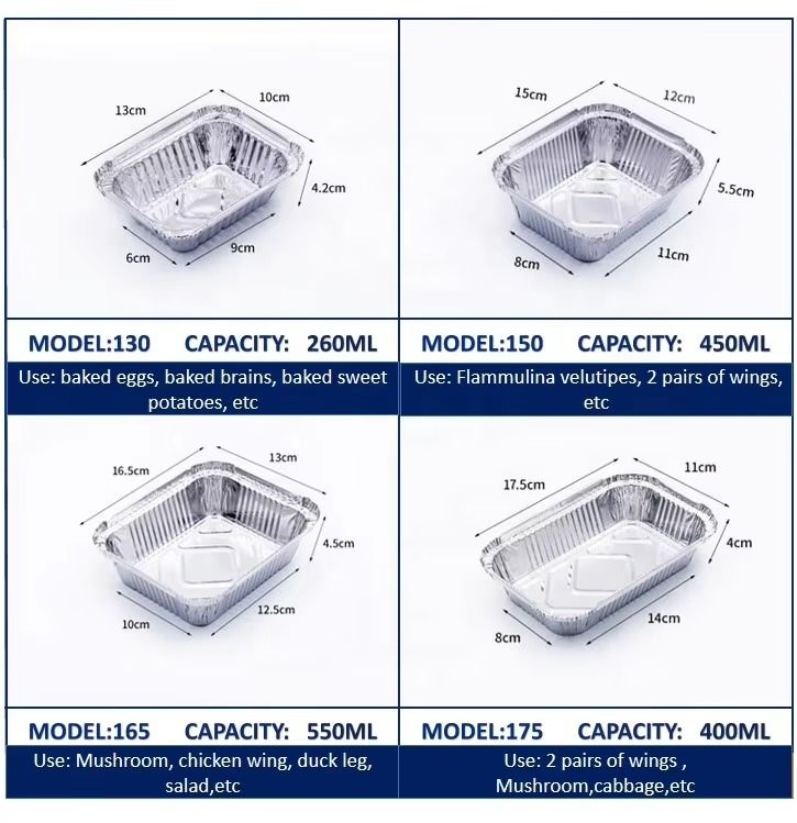 পিইটি ঢাকনা সহ ফুড গ্রেড অ্যালুমিনিয়াম ফয়েল লাঞ্চ বক্স
